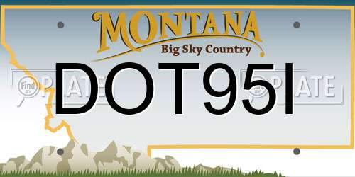 DOT95I Montana License Plate