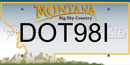 DOT98I Montana License Plate