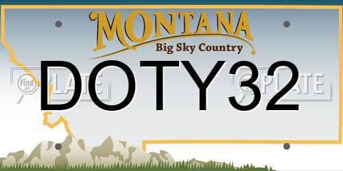 DOTY32 Montana License Plate