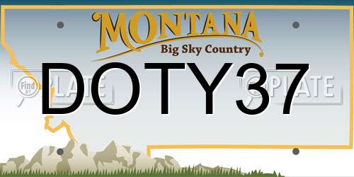 DOTY37 Montana License Plate