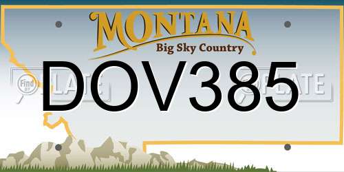 DOV385 Montana License Plate