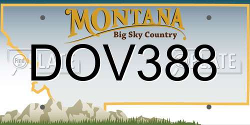 DOV388 Montana License Plate