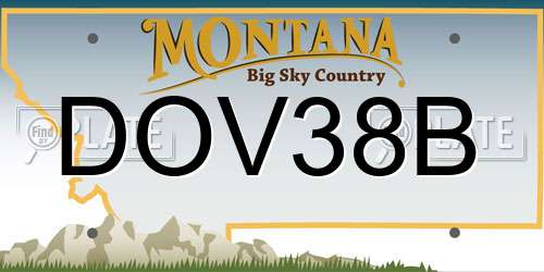 DOV38B Montana License Plate