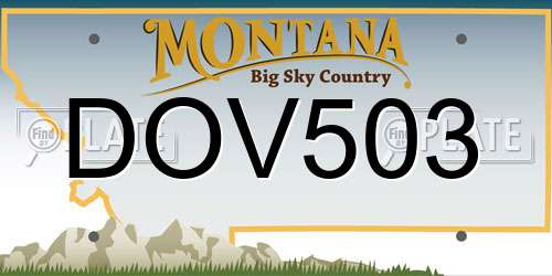 DOV503 Montana License Plate