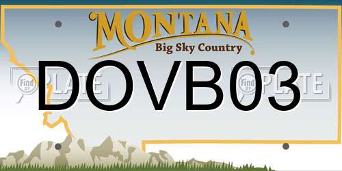 DOVB03 Montana License Plate