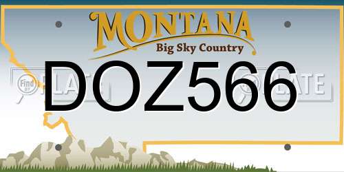 DOZ566 Montana License Plate