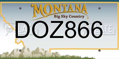DOZ866 Montana License Plate