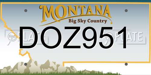 DOZ951 Montana License Plate