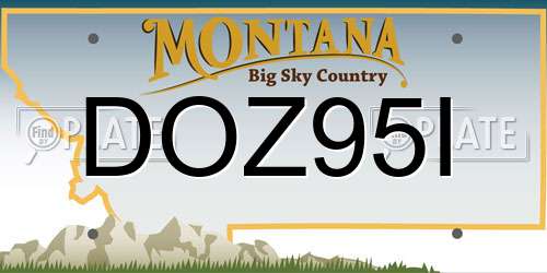 DOZ95I Montana License Plate