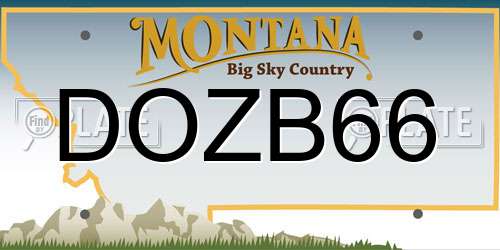 DOZB66 Montana License Plate