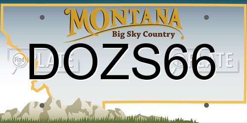 DOZS66 Montana License Plate