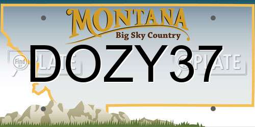 DOZY37 Montana License Plate