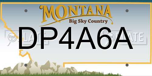 DP4A6A Montana License Plate