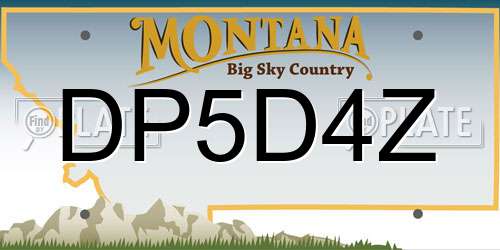 DP5D4Z Montana License Plate