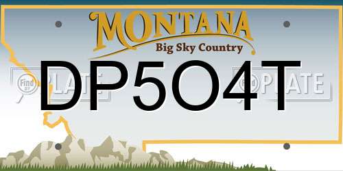 DP5O4T Montana License Plate