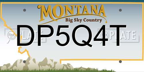DP5Q4T Montana License Plate