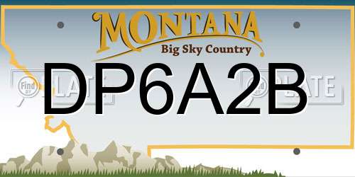 DP6A2B Montana License Plate