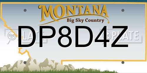 DP8D4Z Montana License Plate