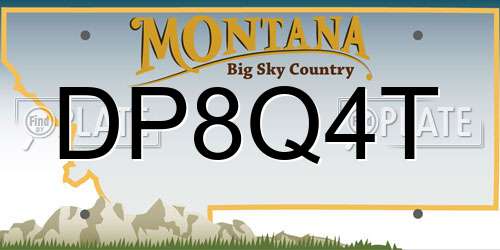 DP8Q4T Montana License Plate