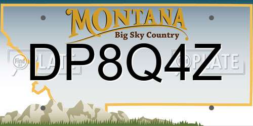 DP8Q4Z Montana License Plate