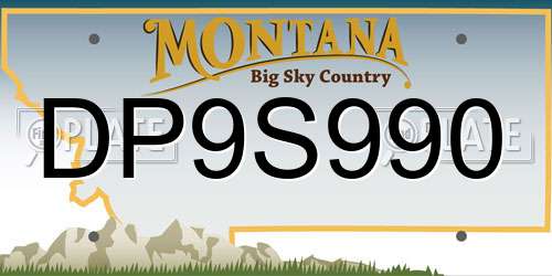 DP9S990 Montana License Plate
