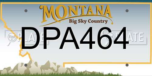 DPA464 Montana License Plate