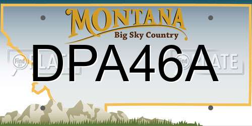 DPA46A Montana License Plate