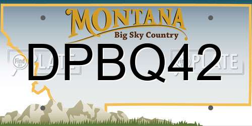 DPBQ42 Montana License Plate