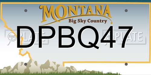 DPBQ47 Montana License Plate