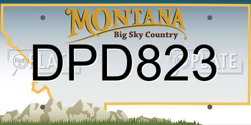DPD823 Montana License Plate