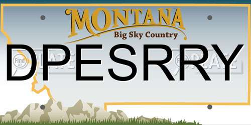 DPESRRY Montana License Plate