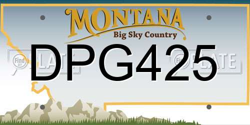 DPG425 Montana License Plate