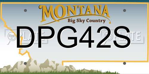 DPG42S Montana License Plate
