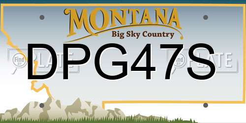 DPG47S Montana License Plate