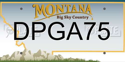DPGA75 Montana License Plate