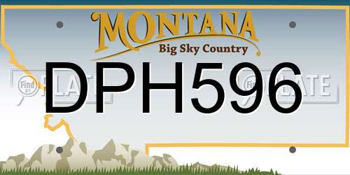 DPH596 Montana License Plate
