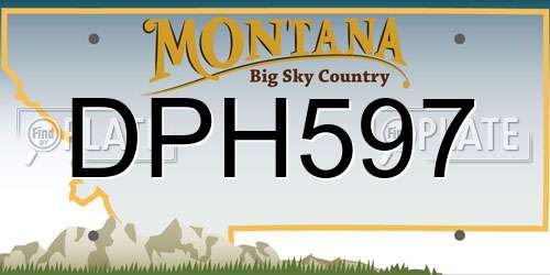 DPH597 Montana License Plate