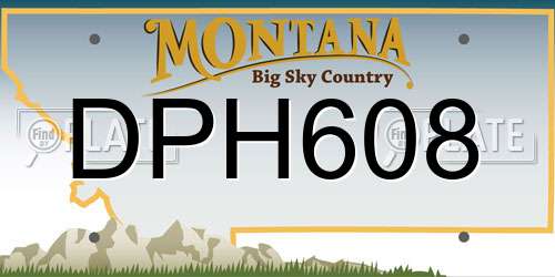 DPH608 Montana License Plate