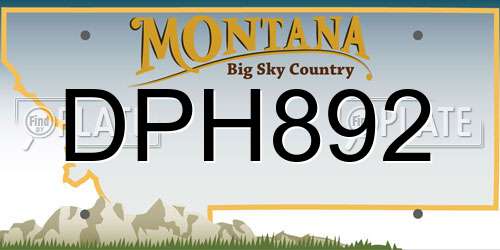 DPH892 Montana License Plate