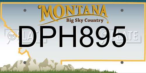 DPH895 Montana License Plate