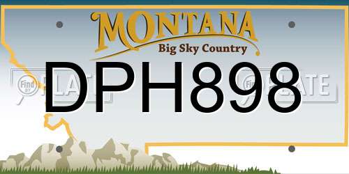 DPH898 Montana License Plate