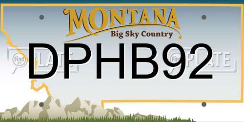 DPHB92 Montana License Plate