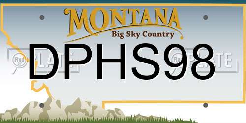 DPHS98 Montana License Plate