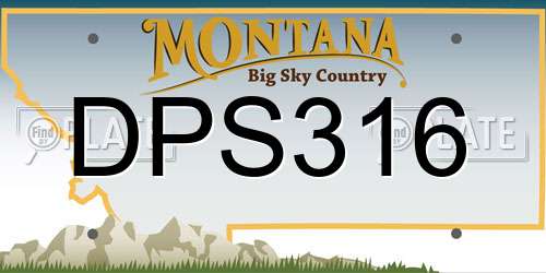 DPS316 Montana License Plate