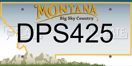 DPS425 Montana License Plate
