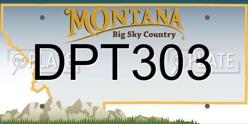 DPT303 Montana License Plate