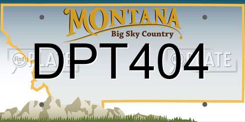 DPT404 Montana License Plate