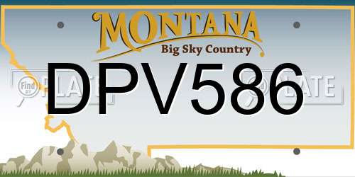 DPV586 Montana License Plate