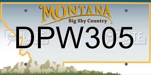 DPW305 Montana License Plate