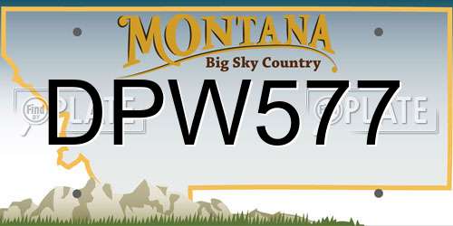 DPW577 Montana License Plate